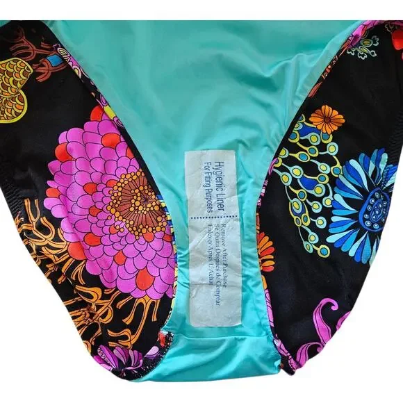 TRINA TURK Women's 12 Electric Reef Swimsuit One Piece V-Neck Halter Tropical - Picture 9 of 10